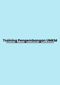 pelatihan Pengembangan UMKM di jakarta