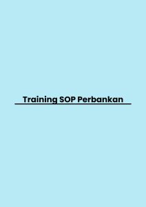 pelatihan SOP Perbankan di jakarta