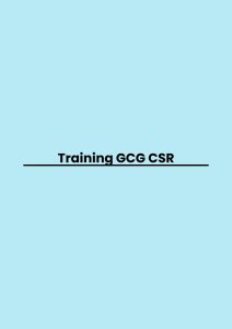 pelatihan GCG CSR di jakarta