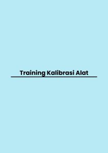 pelatihan Kalibrasi Alat di jakarta