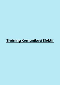 pelatihan Komunikasi Efektif di jakarta
